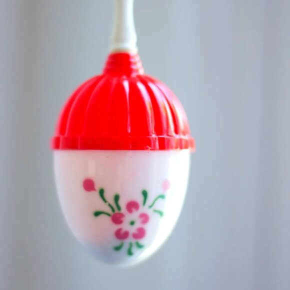Star MFG | Toys | New Vintage Baby Rattle Red White Egg Shaped Toy 96s ...